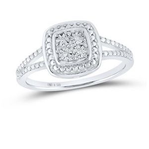 Real diamond promise ring engagement Christmas anniversary gift not CZ not fake